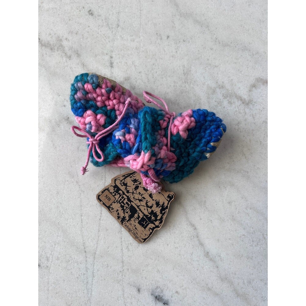 NWT!! Padraig Cottage Handcrafted Baby Booties Wool Leather